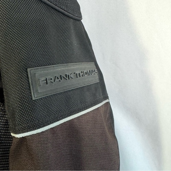 FRANK THOMAS BIKER JACKET BLACK MOTOCYCLE COAT MADE IN ENGLAND MEN SIZE LARGE - Picture 7 of 17
